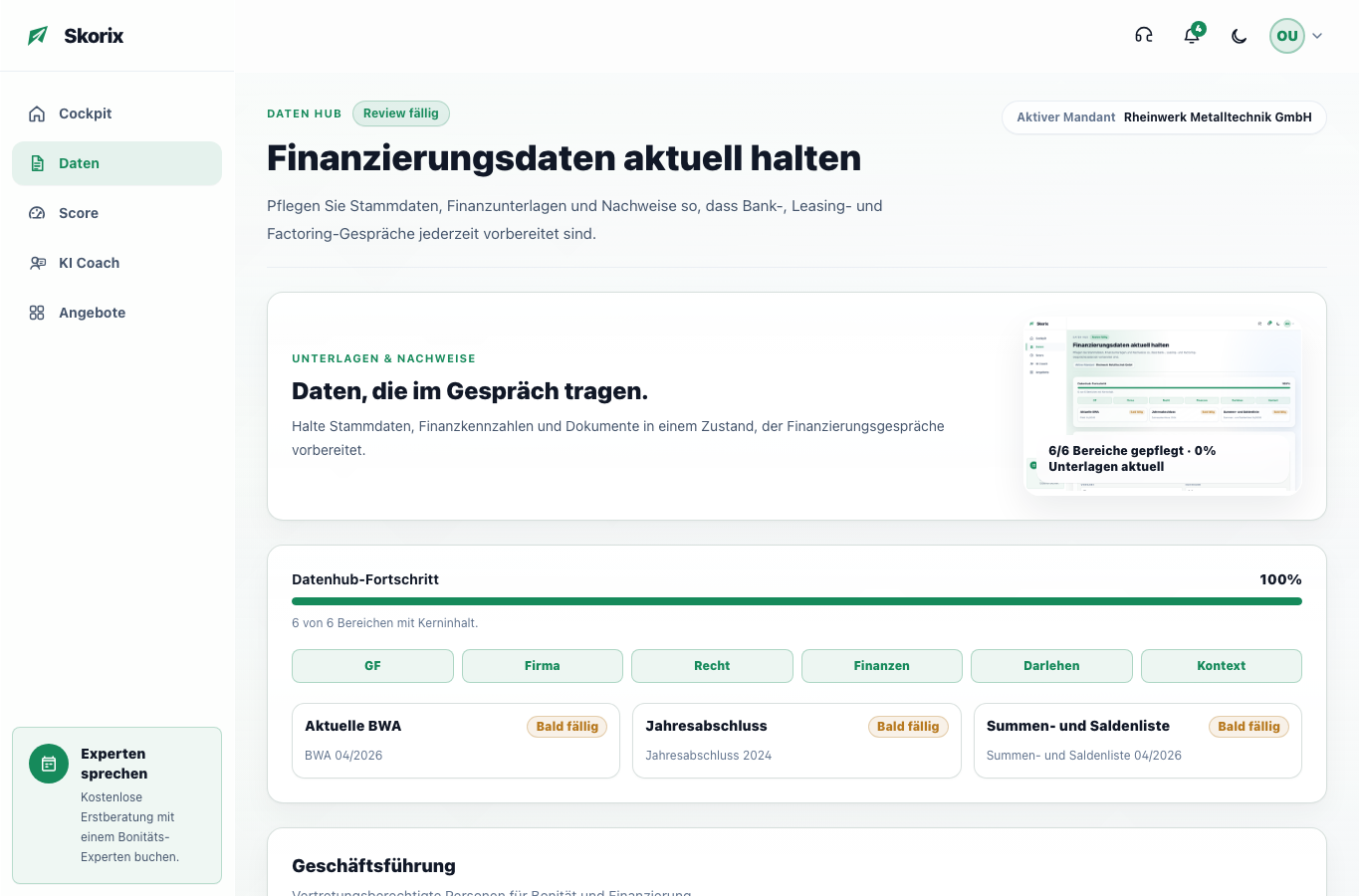 Skorix Datenhub
